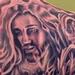 tattoo galleries/ - black and gray jesus tattoo with filigree
